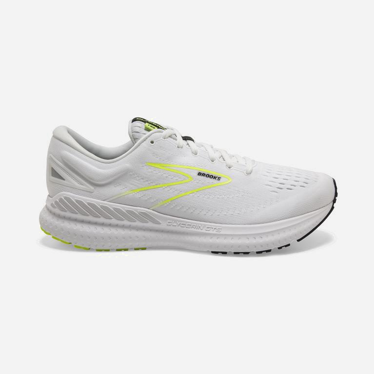 Brooks Glycerin Gts 19 NZ - Men's Max Cushion Road Running Shoes - White/Nightlife/Black (82137-HZUX